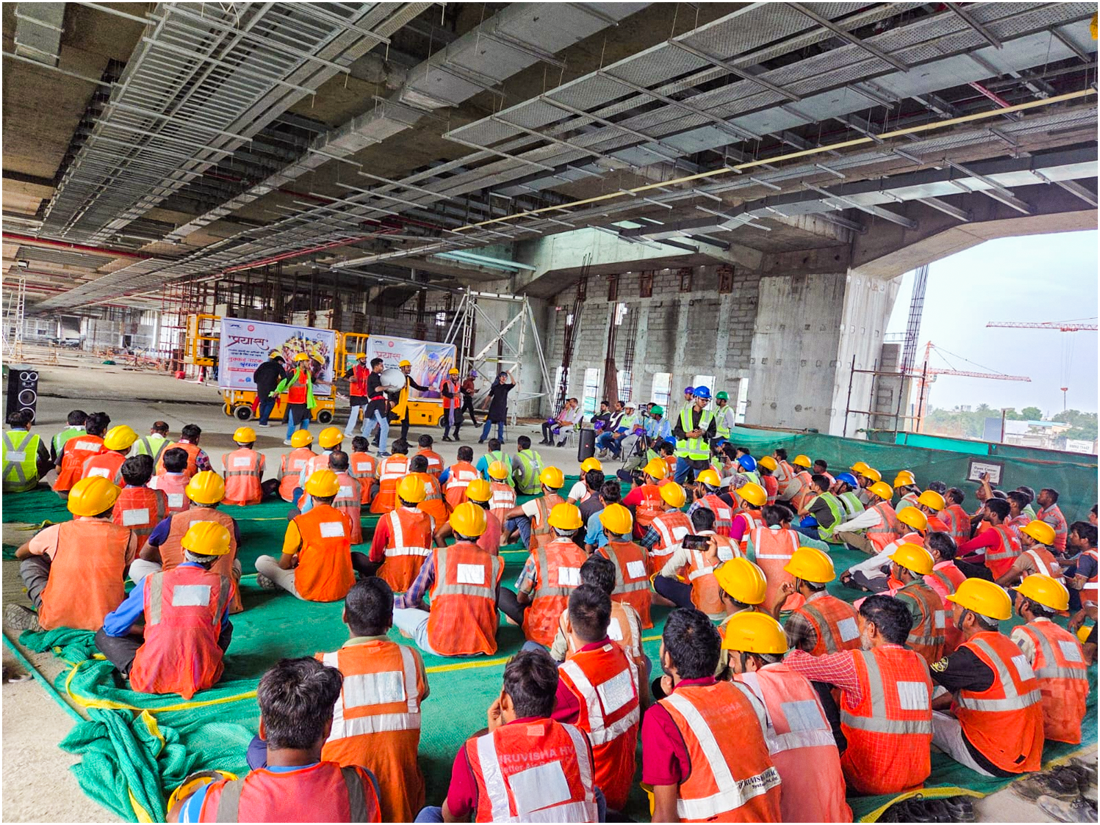 Interactive Nukkad Natak performances under the initiative ‘प्रयास’ conducted across Bullet Train construction sites on 18th August 2025